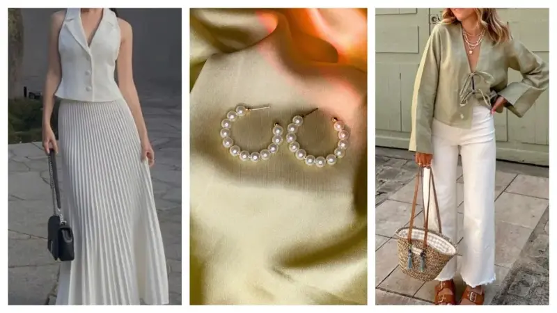 Keep it light and breezy with pearl hoops.