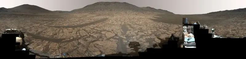 NASA’s Perseverance rover captured this 360-degree panorama of a region on Mars called “Bright Angel.” Cheyava Falls was discovered slightly right of center in the area,