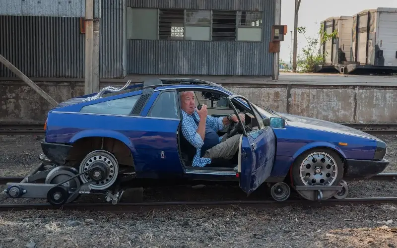 The presenter drove the Lancia across Africa