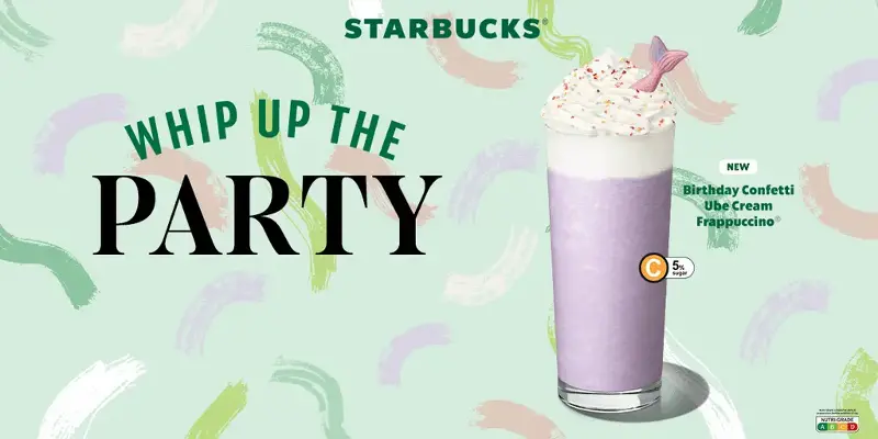 Starbucks SG60 Starbucks Birthday Confetti Ube Cream Frappuccino Blended Beverage