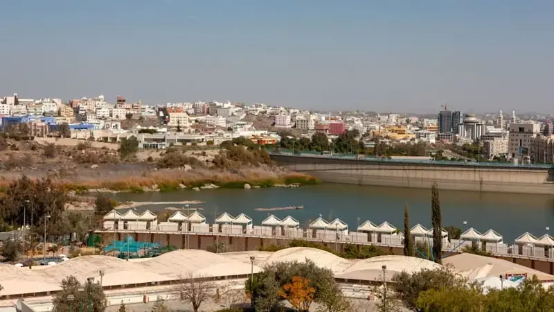 Cityscape with a leisure center, Jizan Region, Jizan, Saudi Arabia