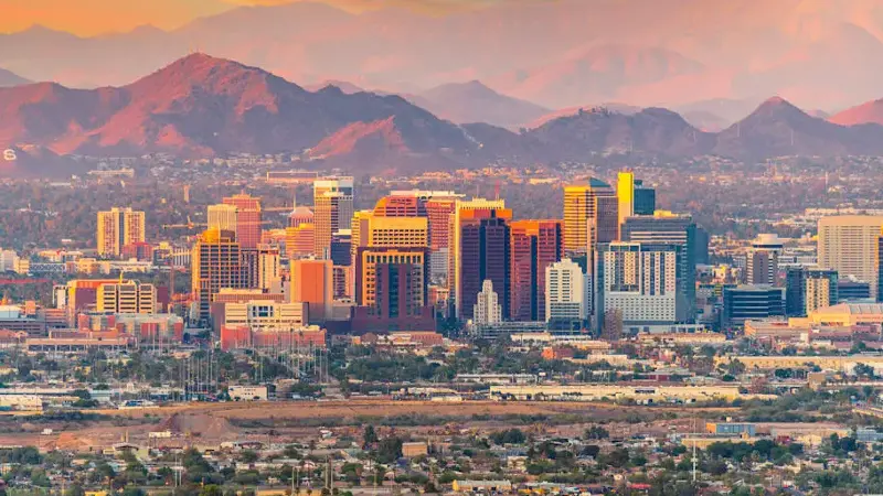 Phoenix, Arizona skyline at dusk