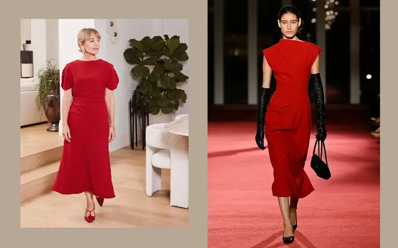 Michael Kors paired the dress with opera gloves and a black bag