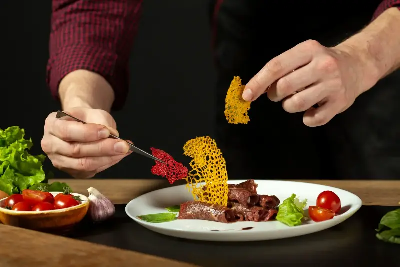 The correct plating style makes the diner connect with the food visually first. 