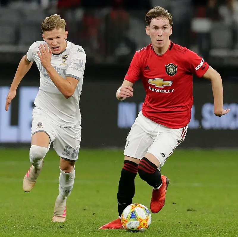 While with Manchester United’s Under-21s, Garner made seven substitute appearances for the first team before moving to Everton - Getty Images/Will Russell