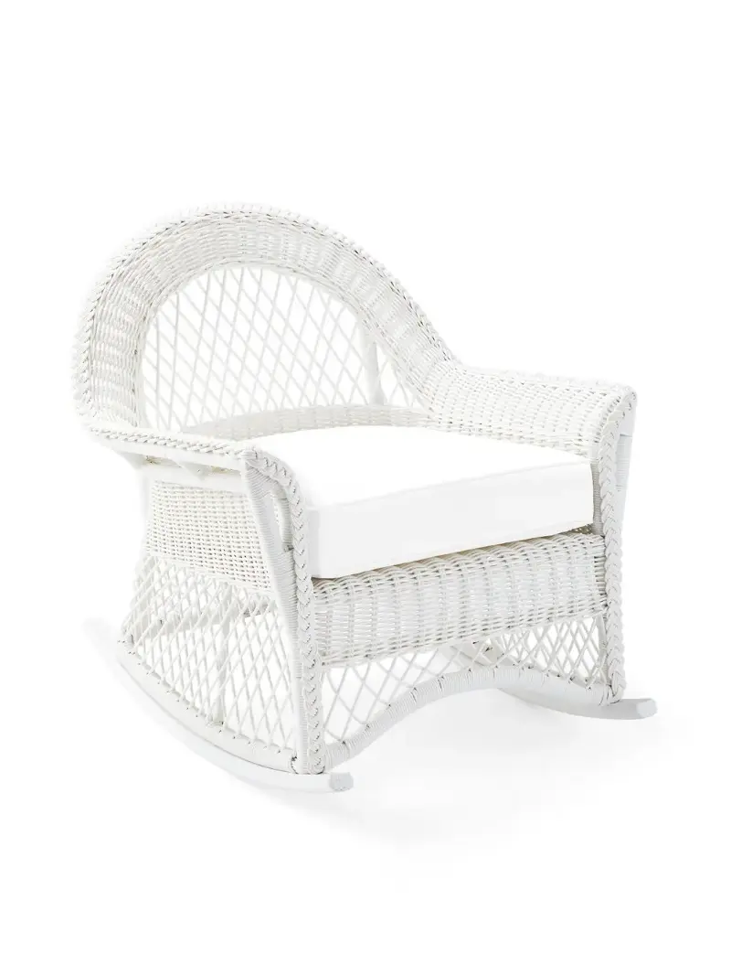 a wicker rocking chair