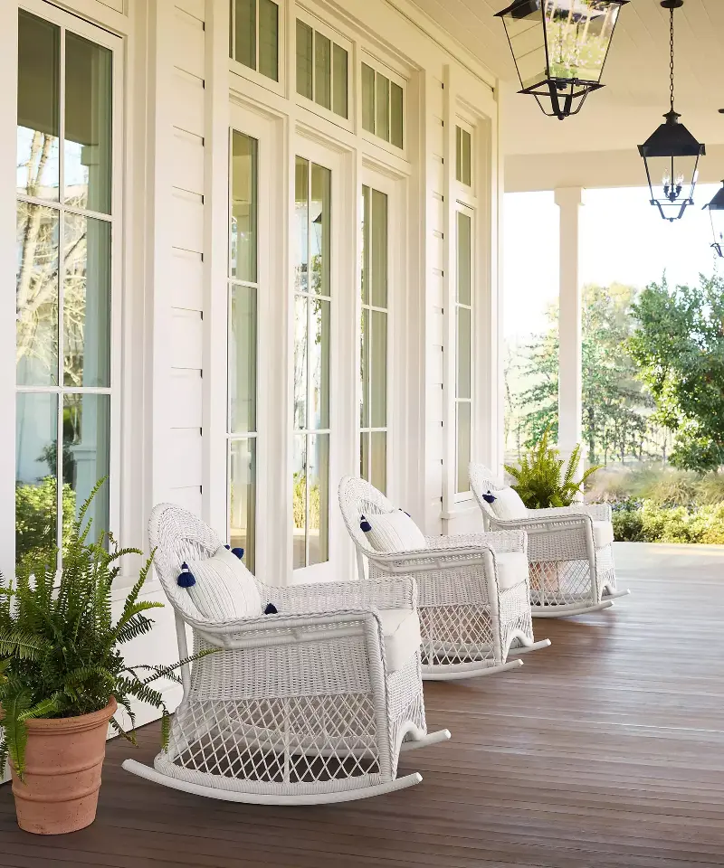 Traditional porches are the perfect way to enjoy the delights of every season. (Image credit: Serena and Lily)
