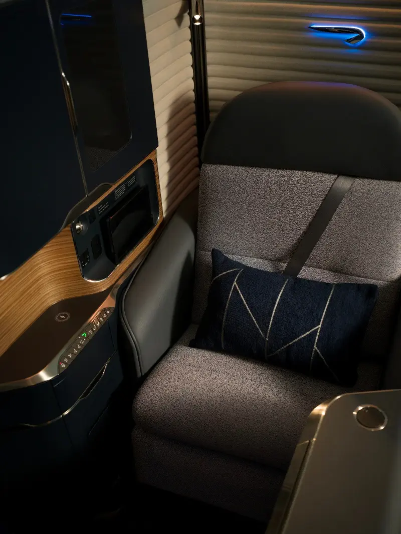 The new first-class suites are designed and built in Northern Ireland and showcase UK craftsmanship - British Airways