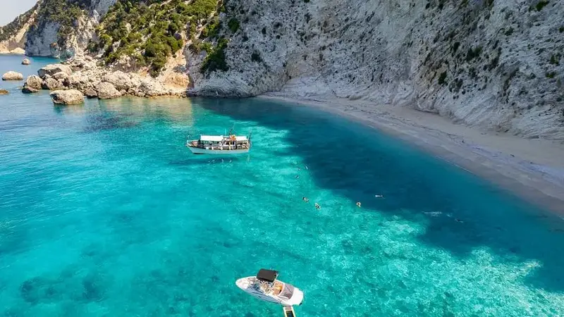 Beach off the cost of Ithaca, Greece