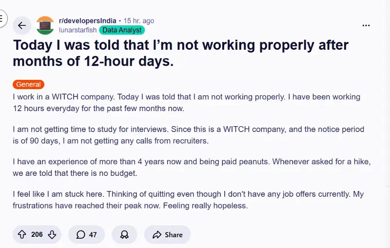 Screengrab of the Reddit post.