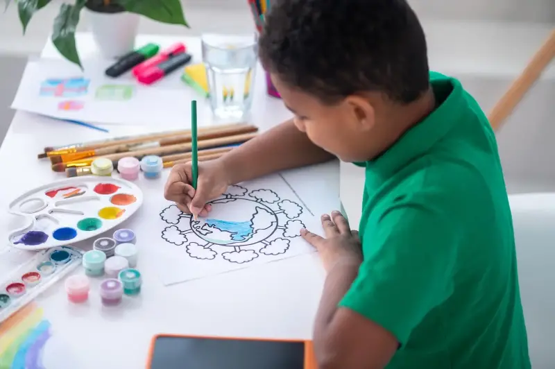 As patience develops, kids return to slower activities that instill creativity, such as colouring. 