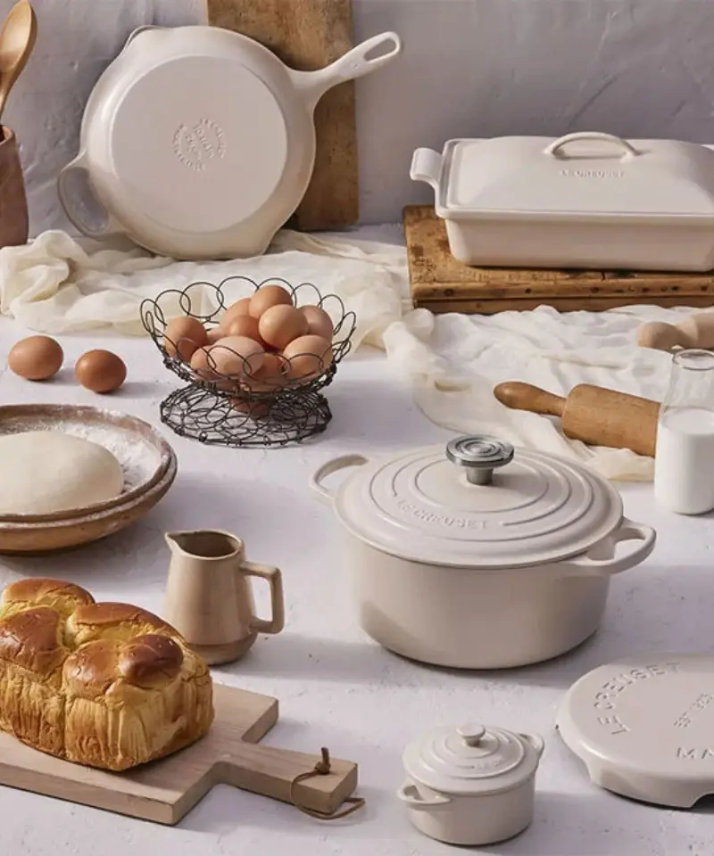 The Brioche colorway is a true classic, ideal for year round hosting.  (Image credit: Le Creuset )