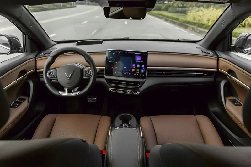 Owner charges VinFast VF 6 at public charging station.