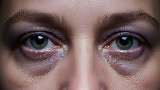 Dark circles are of different sizes and variations. 
