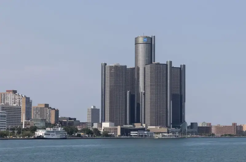 General Motors headquarters at the Renaissance Center in downtown Detroit on July 13, 2024.