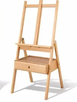 Falling in Art H-Frame Studio Easel With Storage Drawer, Natural | Adjustable Beechwood Artist Easel Stand Holds Canvas Up to 35 Inches, Suitable for Painting, Drawing, and Sketching