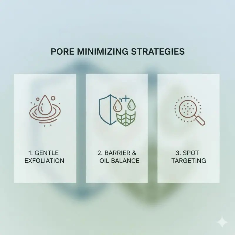These are the three steps for minimising pores. 
