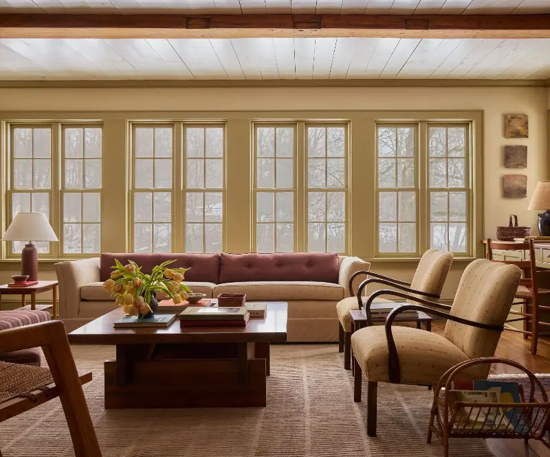 'I wanted the furniture arrangement to feel intentional rather than introduce more visual noise,' explains Emily Janak. (Image credit: Photography: Kate S. Jordan / Styling: Veronica Olson / Interiors: Sydney Jackson)