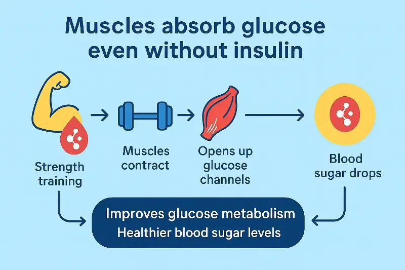Nitin explains how muscle mass helps in glucose metabolism.