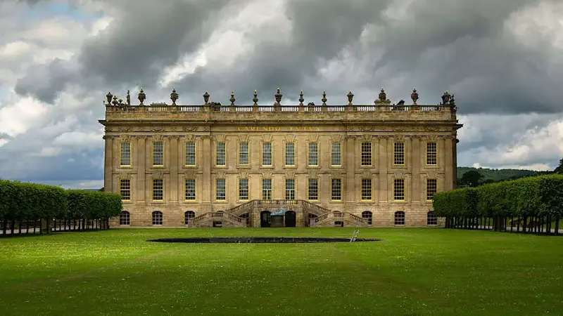 The South Front of Chatsworth in Derbyshire.