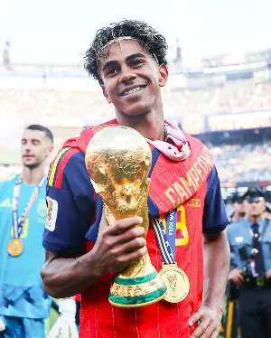 Lamine Yamal's collection of designer bags at the World Cup.