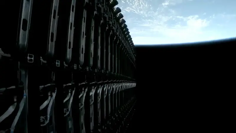 The upper stage of a SpaceX Falcon 9 rocket, before it deployed its payload of 27 Starlink satellites into orbit on Sept. 19, 2026. (Image credit: SpaceX)