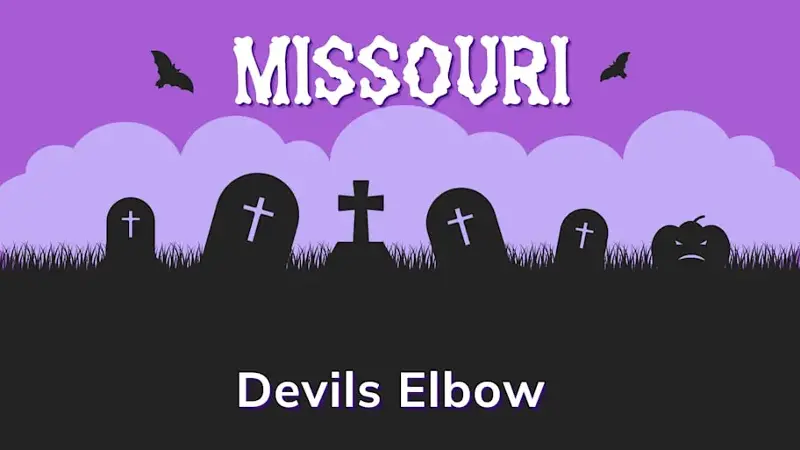 Graphic of a graveyard with a state and place name, in purple