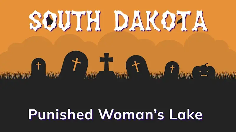 Graphic of a graveyard with a state and place name, in orange