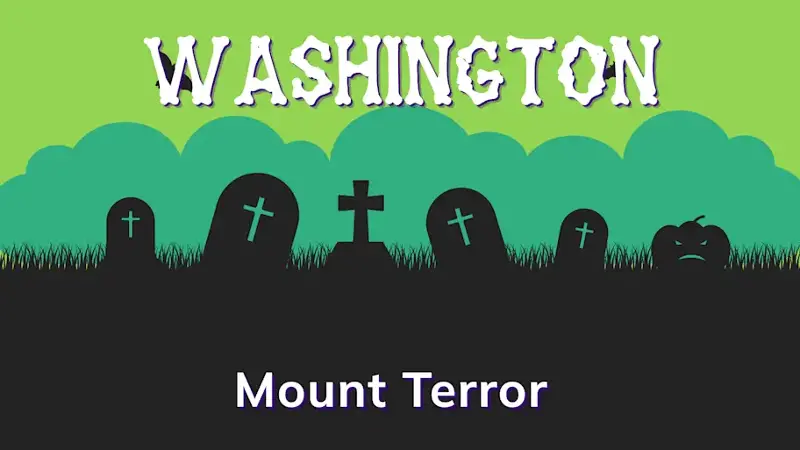 Graphic of a graveyard with a state and place name, in green