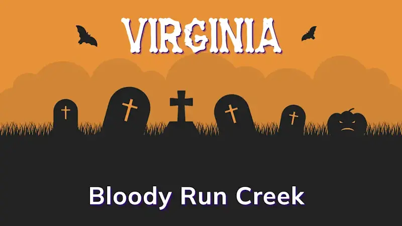 Graphic of a graveyard with a state and place name, in orange