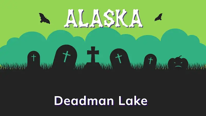 Graphic of a graveyard with state and place name, in green