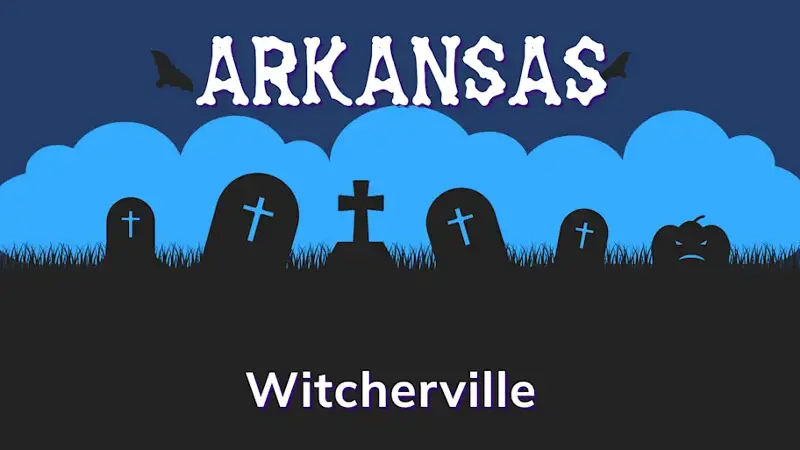 Graphic of a graveyard with a state and place name, in blue