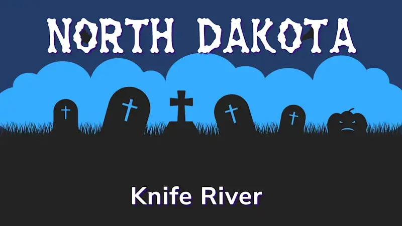 Graphic of a graveyard with a state and place name, in blue