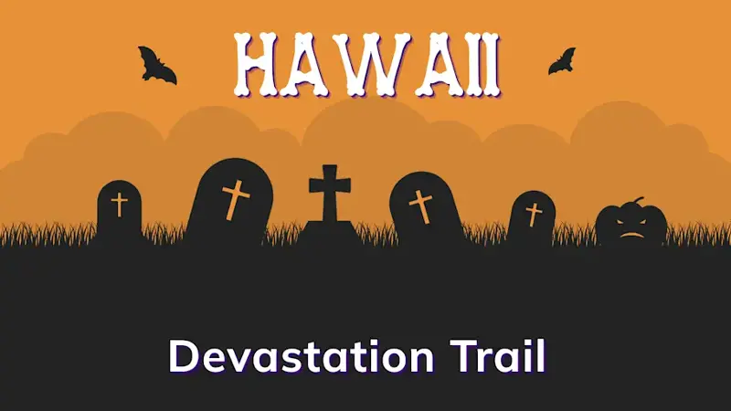 Graphic of a graveyard with a state and place name, in orange