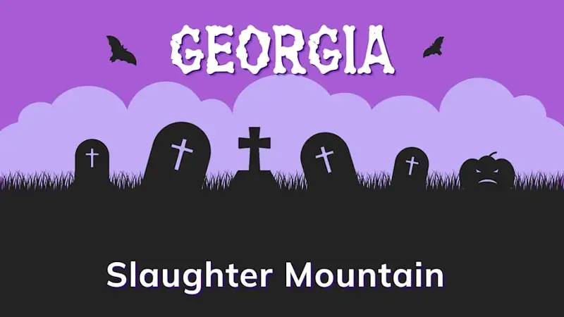 Graphic of a graveyard with a state and place name, in purple