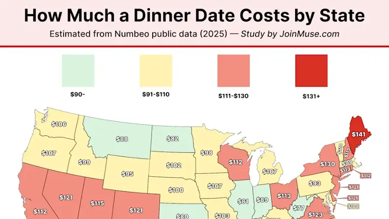 dinner dat costs by state map