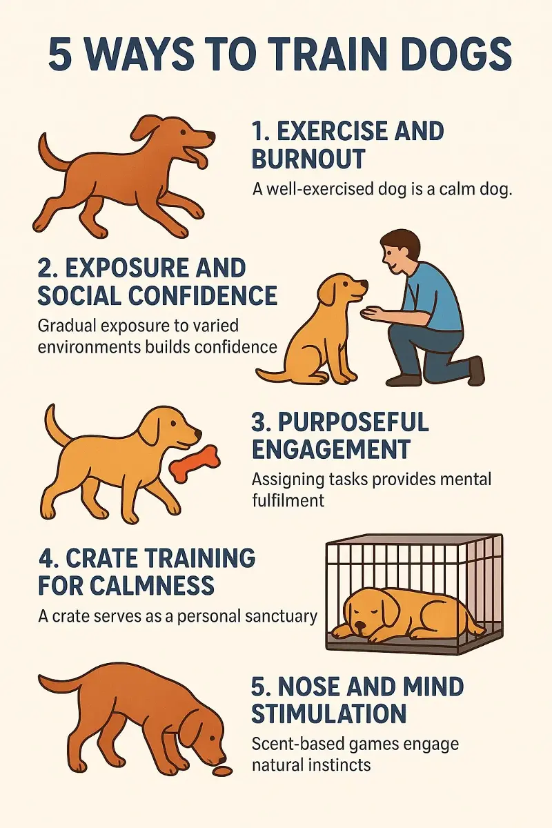 Pet parents may adhere to these training tips for a calmer dog.