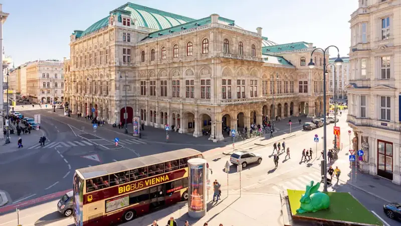 State Opera house and Albertinaplatz square in Vienna