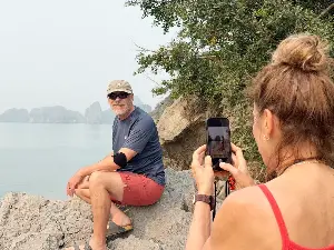Foreign tourists flocking to Ha Long Bay far outnumber Vietnamese tourists.