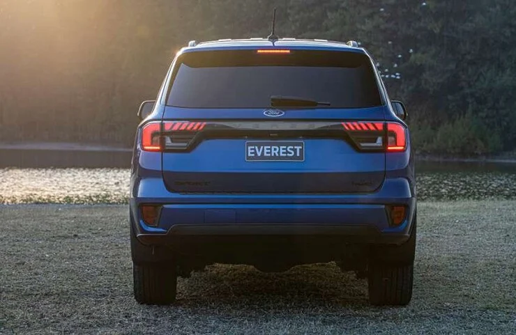 The rear of the Ford Everest features modern LED taillights.