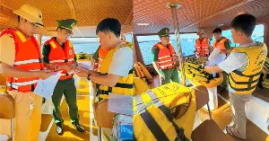 Lam Dong traffic police are coordinating patrols to ensure waterway safety in the Phu Quy special economic zone.