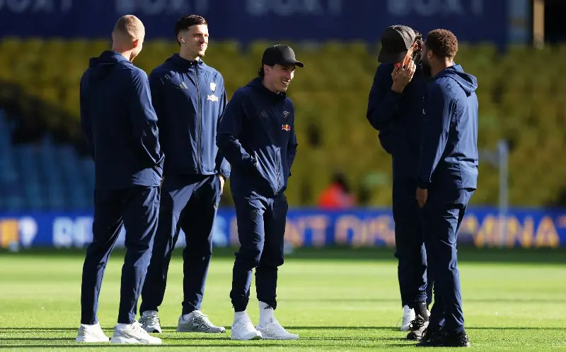 Leeds United players are looking relaxed ahead of kick-off - Getty Images Europe/Stu Forster