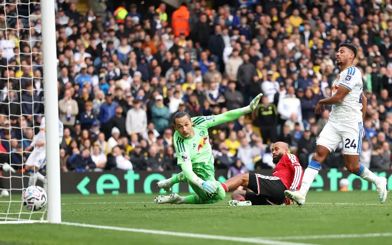 Bryan Mbeumo nets the opener for Manchester United against Leeds United - Getty Images Europe/Stu Forster