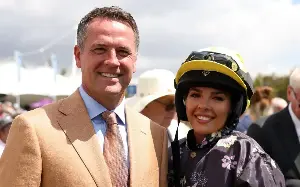 Michael Owen’s daughter makes jockey debut – and earns dig from dad