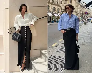 Elevate your office fashion with 5 ways to style a midi skirt.