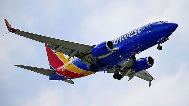 A Boeing 737 operated by Southwest Airlines is seen at Los