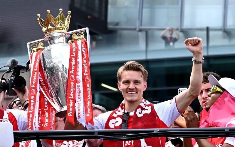 It was a summer of celebration for Odegaard as Arsenal celebrated their first league title in 22 years - David Price/Getty Images