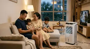 How to use an evaporative cooler to stay cool and save electricity.
