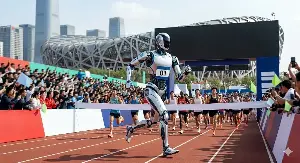 Chinese robot breaks world record, runs half marathon faster than human.