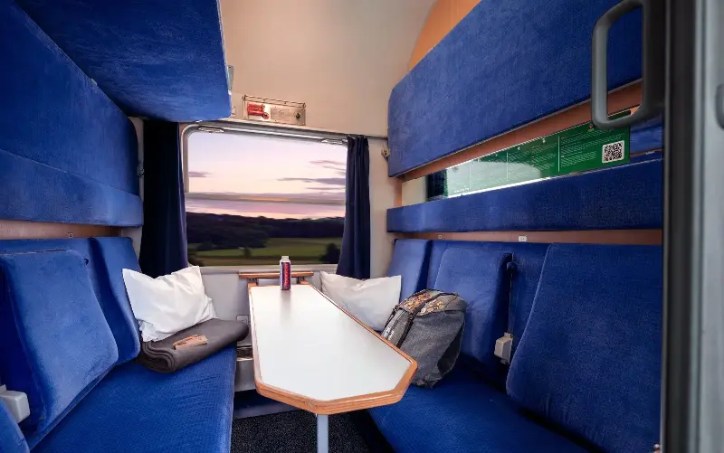 A Classic compartment prior to being prepared for sleeping